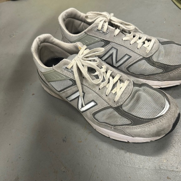 New Balance 990v5 Grey Castlerock Suede Mesh Running Shoes W990GL5 M990GL5
